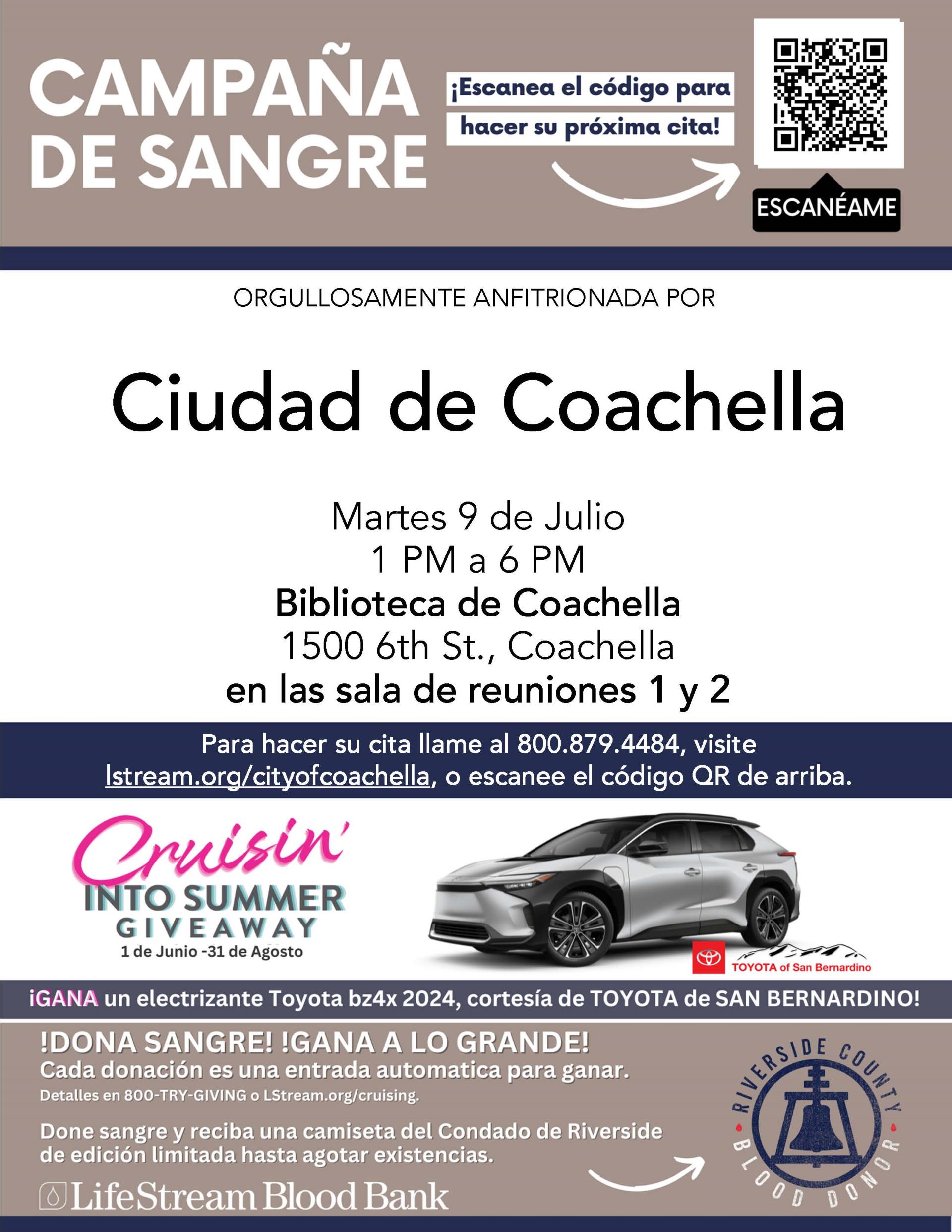 City of Coachella July 9thBlood Drive SPANISH E-FLYER